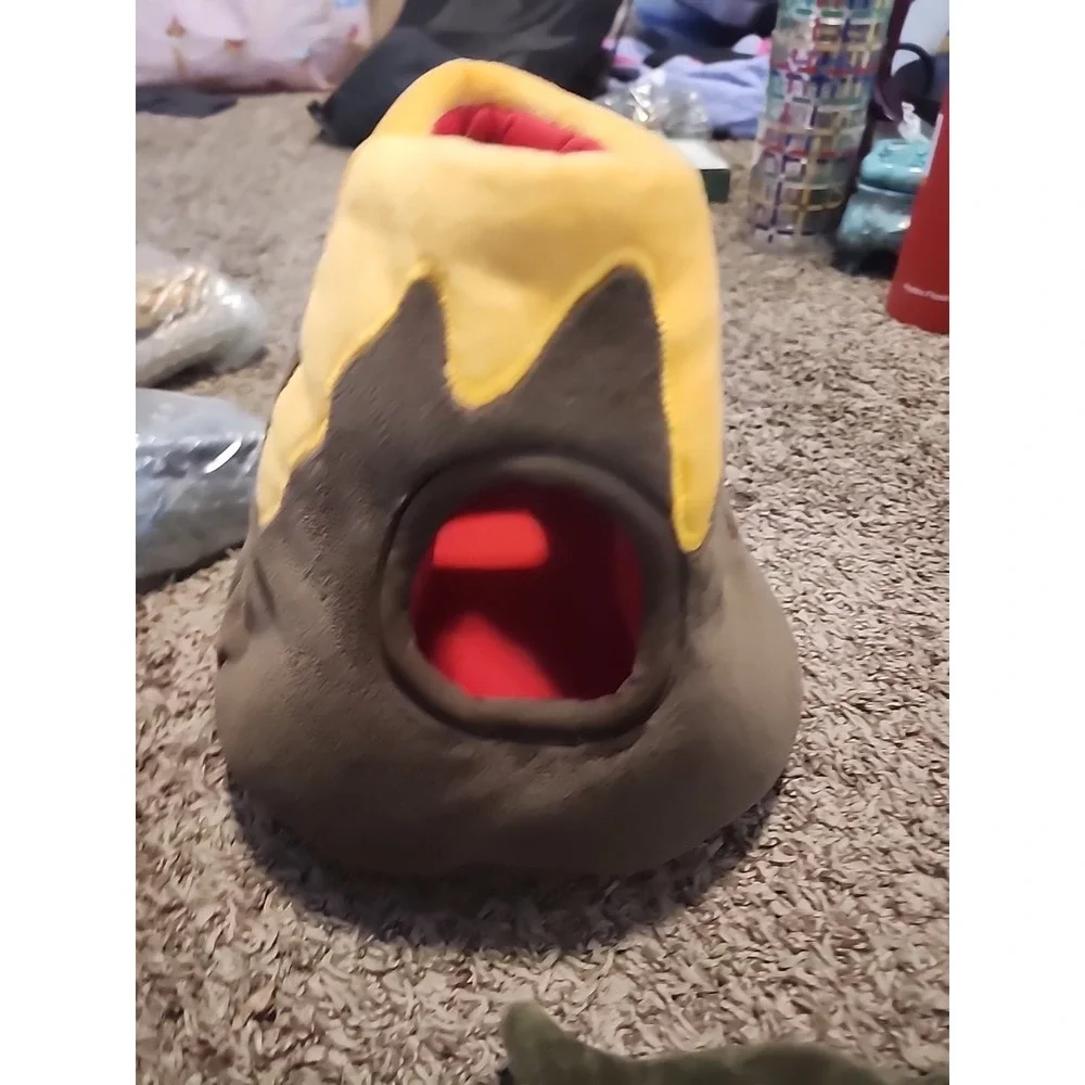 Frisco Hide and Seek Plush Volcano Puzzle Dog‎ Toy & 5 Dinosaurs